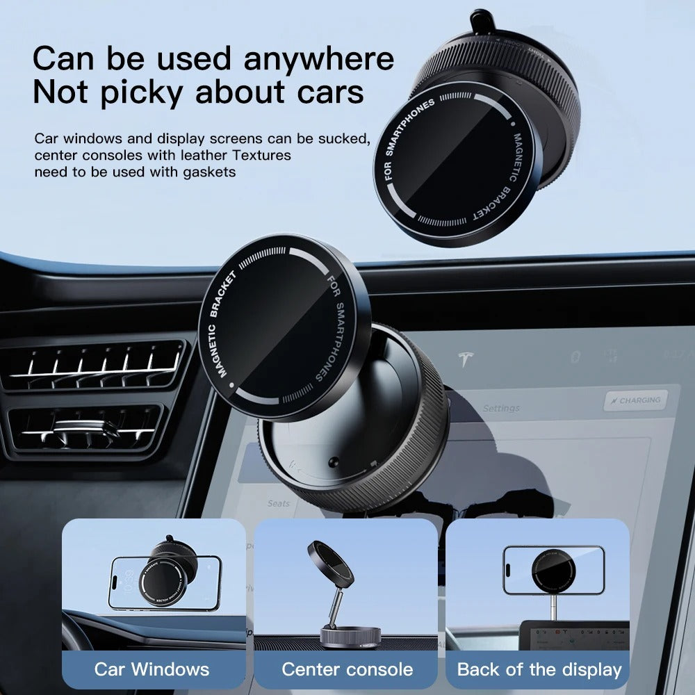 Vacuum Magnetic Car Phone Holder 360 Rotation