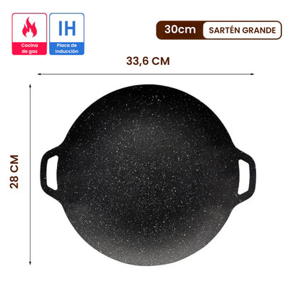 Sartén de piedra Maifan antiadherente de 6 capas compatible con inducción IH