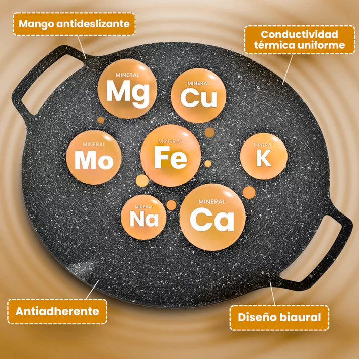 Sartén de piedra Maifan antiadherente de 6 capas compatible con inducción IH
