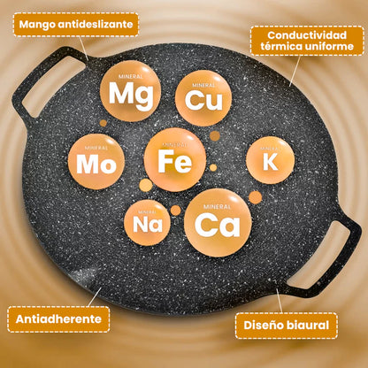 Sartén de piedra Maifan antiadherente de 6 capas compatible con inducción IH
