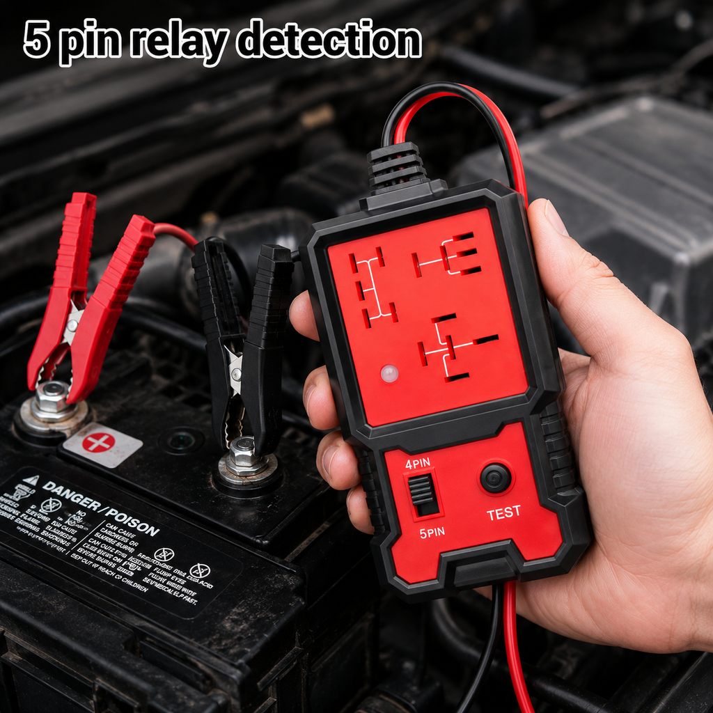 Probador de Relés Automotrices 12V para Relés de 4 y 5 Pines | Herramienta de Diagnóstico LED para Autos y Camionetas