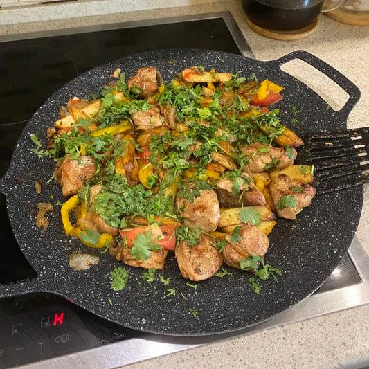 Sartén de piedra Maifan antiadherente de 6 capas compatible con inducción IH