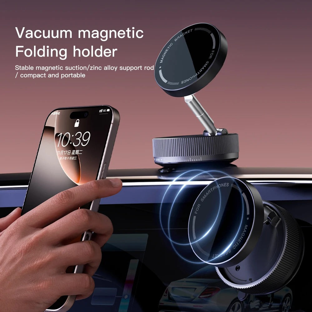 Vacuum Magnetic Car Phone Holder 360 Rotation